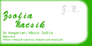 zsofia macsik business card